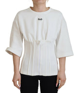Dolce & Gabbana White Corset Stretch Cotton Top T-shirt -   -  Dolce & Gabbana.